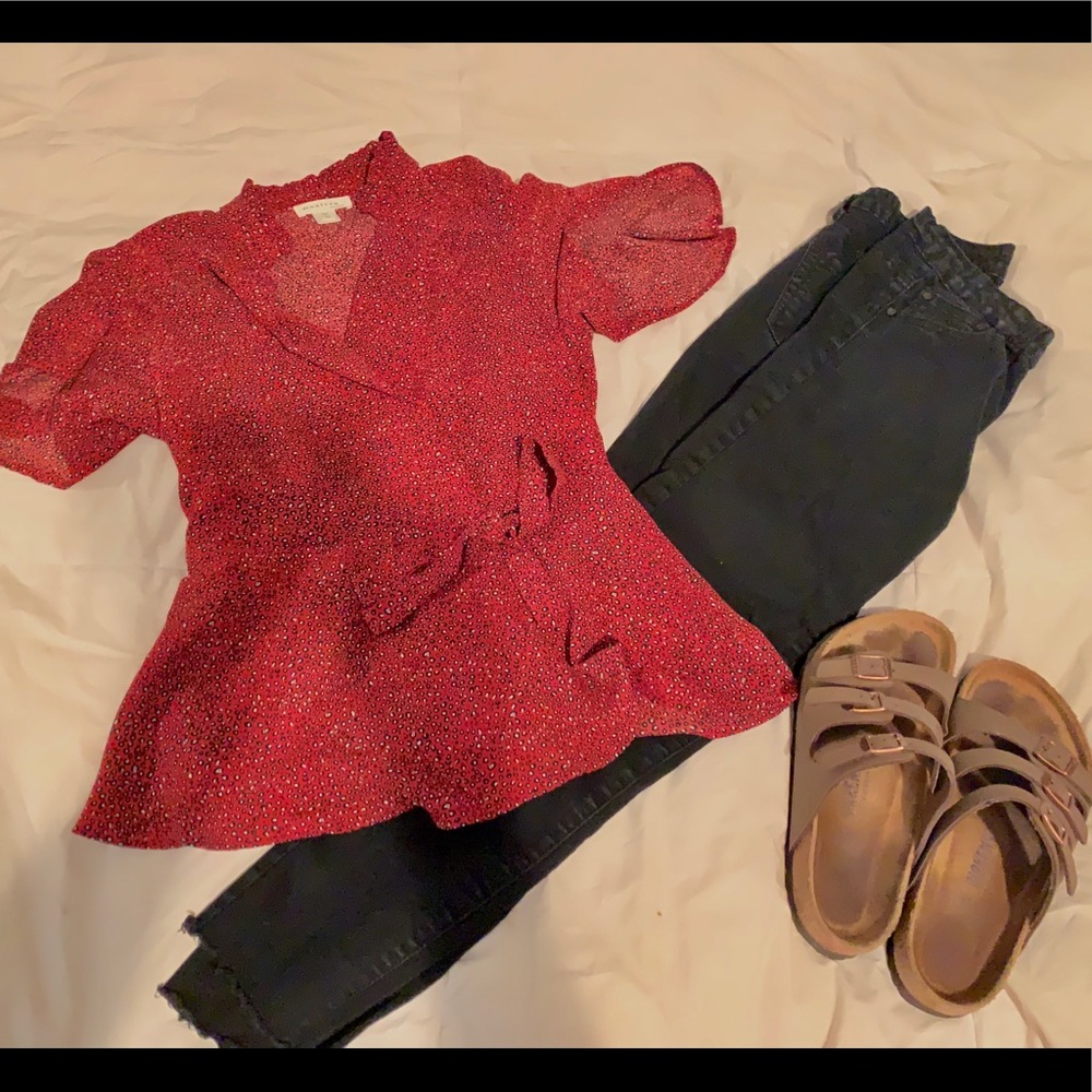 red cheetah print tie top